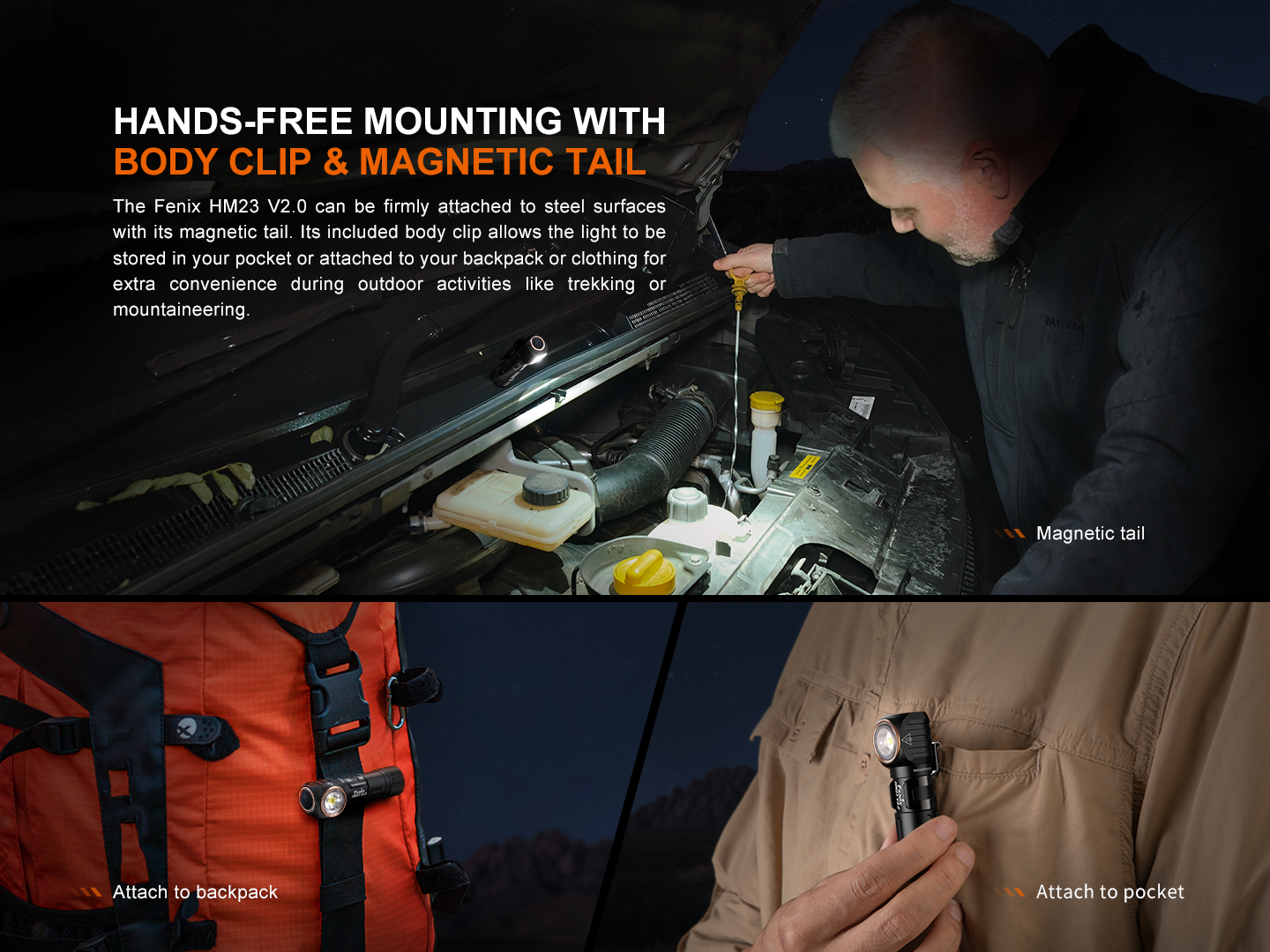 Fenix HM23 V2.0 - Lampe frontale ultralégère polyvalente - 300 lumens - Revendeur Officiel Lampes FENIX depuis 2008 | Votre Boutique en ligne FENIX®
