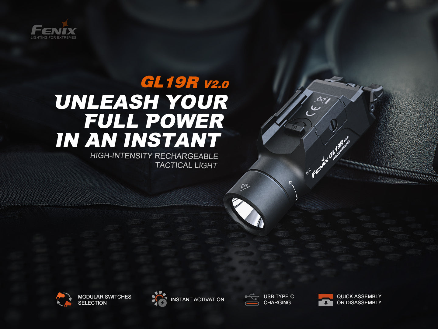 Fenix GL19R V.2 - Lampe de poche de chasse à haute intensité - 1200 lumens - Revendeur Officiel Lampes FENIX depuis 2008 | Votre Boutique en ligne FENIX®