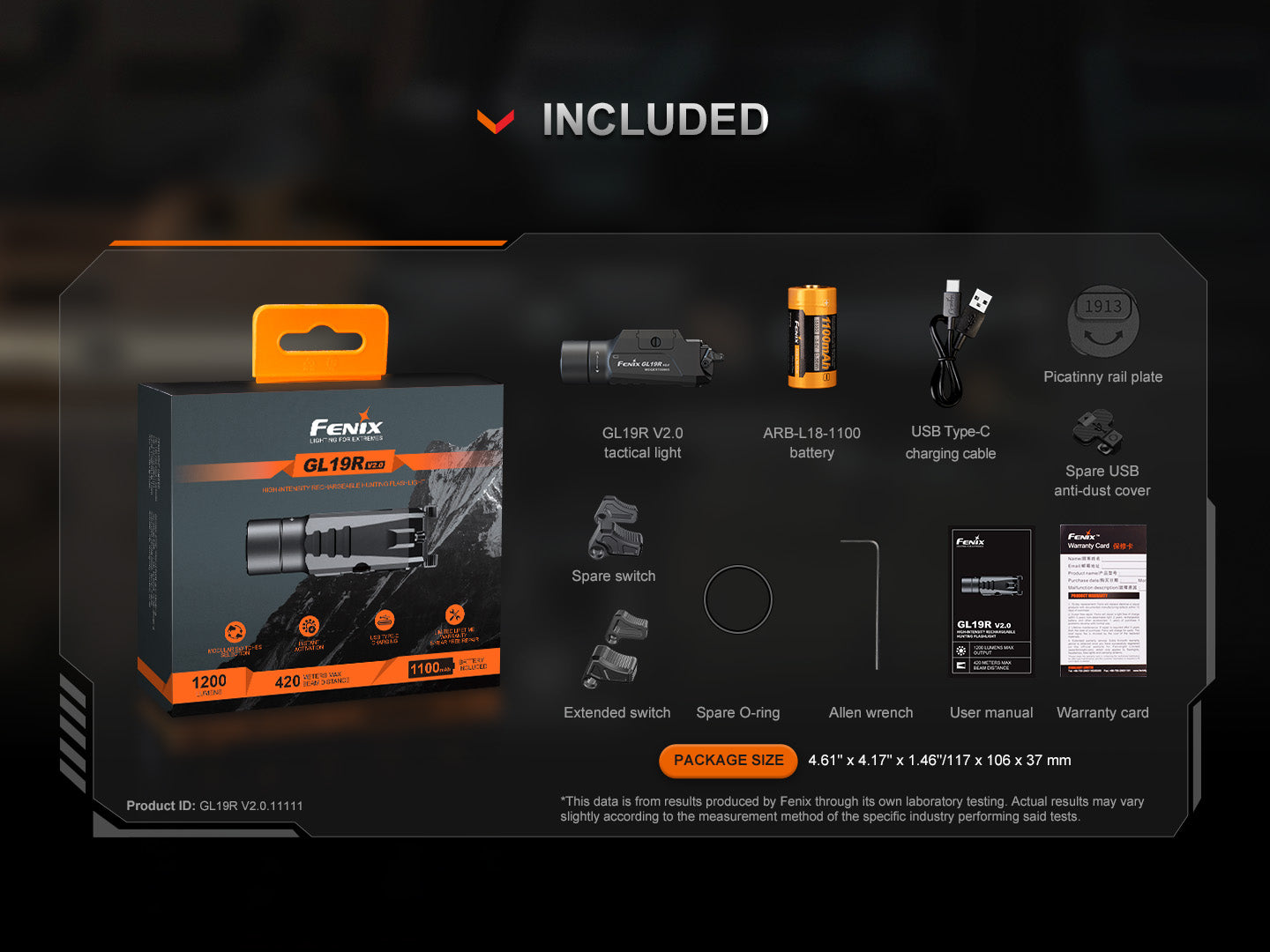 Fenix GL19R V.2 - Lampe de poche de chasse à haute intensité - 1200 lumens - Revendeur Officiel Lampes FENIX depuis 2008 | Votre Boutique en ligne FENIX®