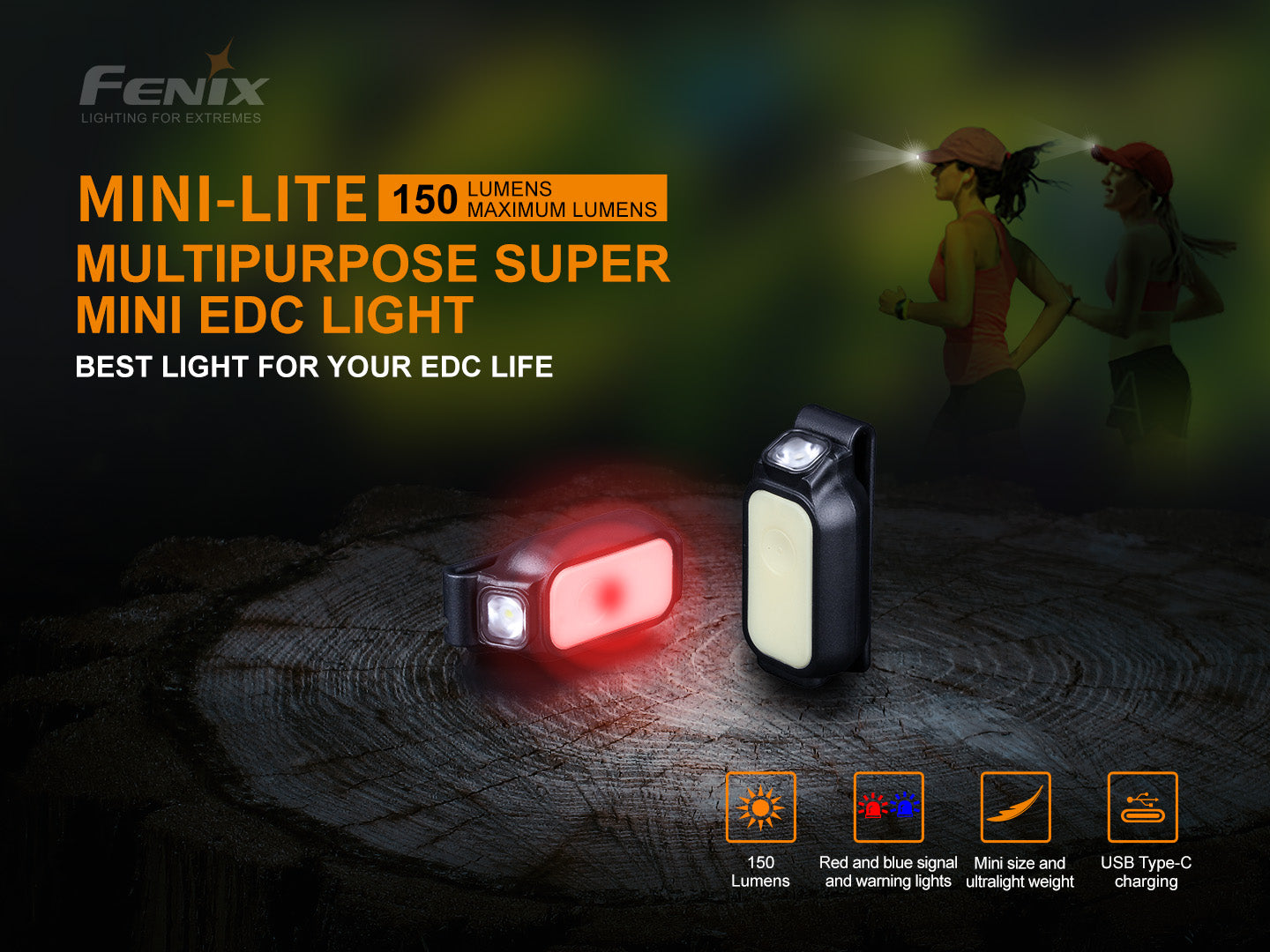 Fenix MINI LITE - Mini lampe EDC multifonctions - 150 lumens