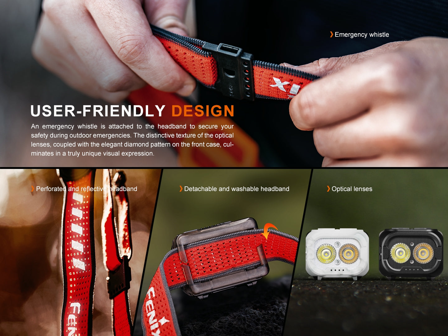 Fenix HL18RT V2.0 - Lampe frontale légère pour le trail running - 800 lumens
