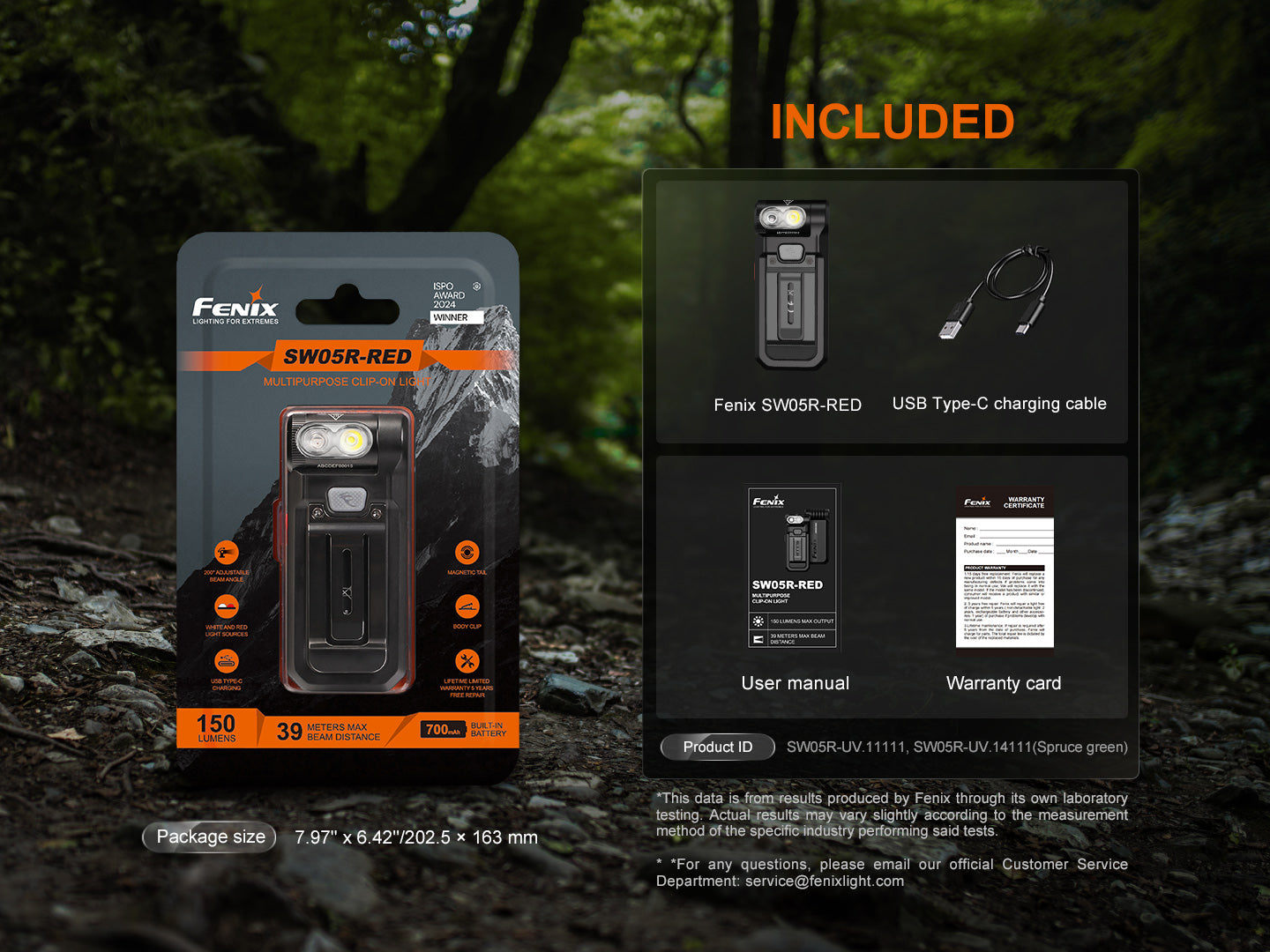 Fenix SW05R-RED - Lampe de poche compact rechargeable - 150 lumens