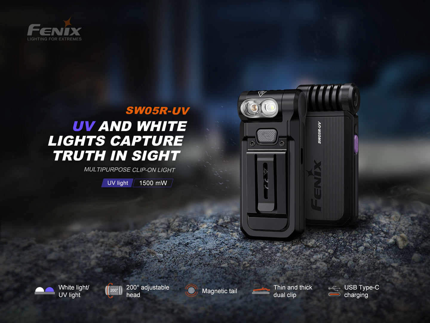 Fenix SW05R-UV - Lampe de poche rechargeable compact - 150 lumens - Revendeur Officiel Lampes FENIX depuis 2008 | Votre Boutique en ligne FENIX®