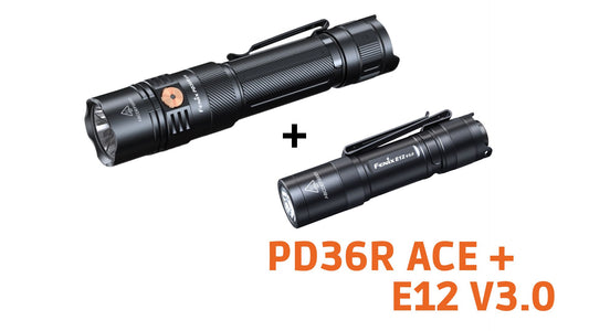 Fenix pack - PD36R ACE 3000 lumens + E12 V3.0