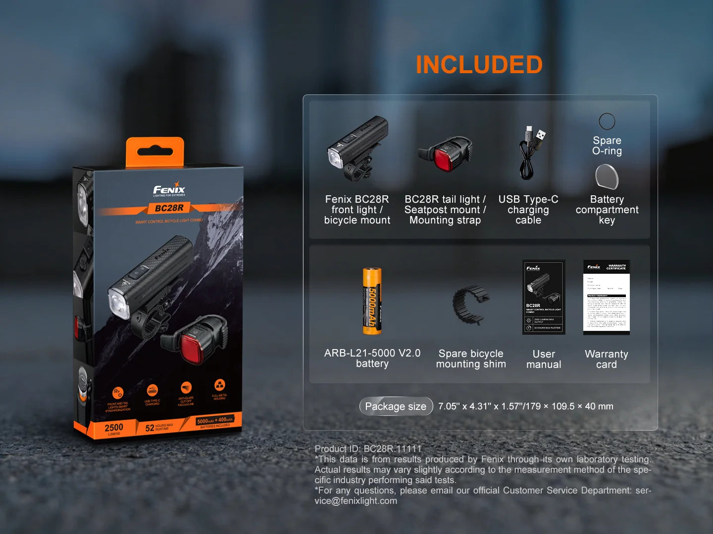 Fenix BC28R - Lampe de vélo à commande intelligente - 2500 lumens