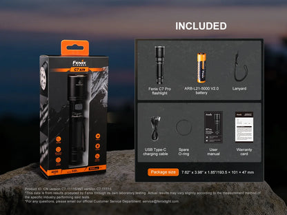 Fenix C7 PRO - Lampe de poche haute performance à charge rapide - 4600 lumens
