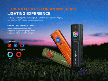 Fenix E06R Pro - Lampe torche à trois sources lumineuses et double interrupteur - 1600 lumens