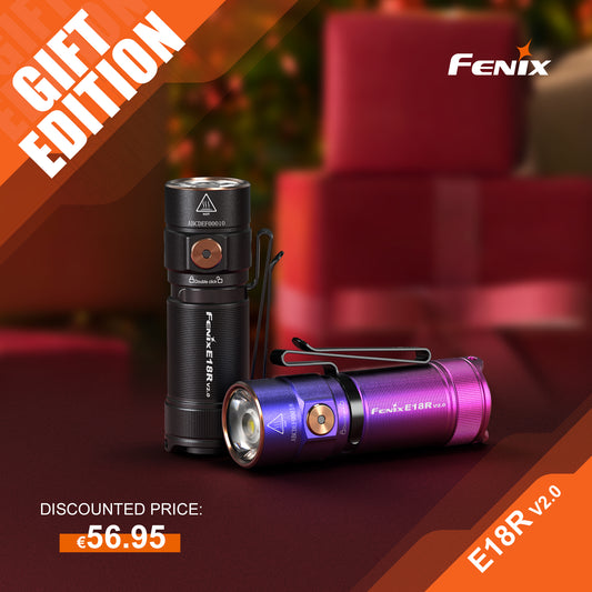 Fenix E18R V2.0 - Lampe de poche rechargeable - 1200 lumens - Coffret Cadeau - Revendeur Officiel Lampes FENIX depuis 2008 | Votre Boutique en ligne FENIX®