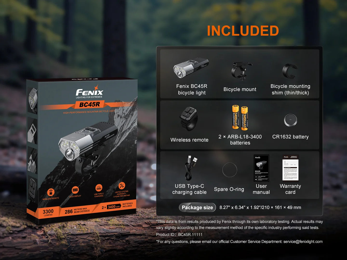 Fenix BC45R - Lampe de vélo haute performance - 3300 lumens