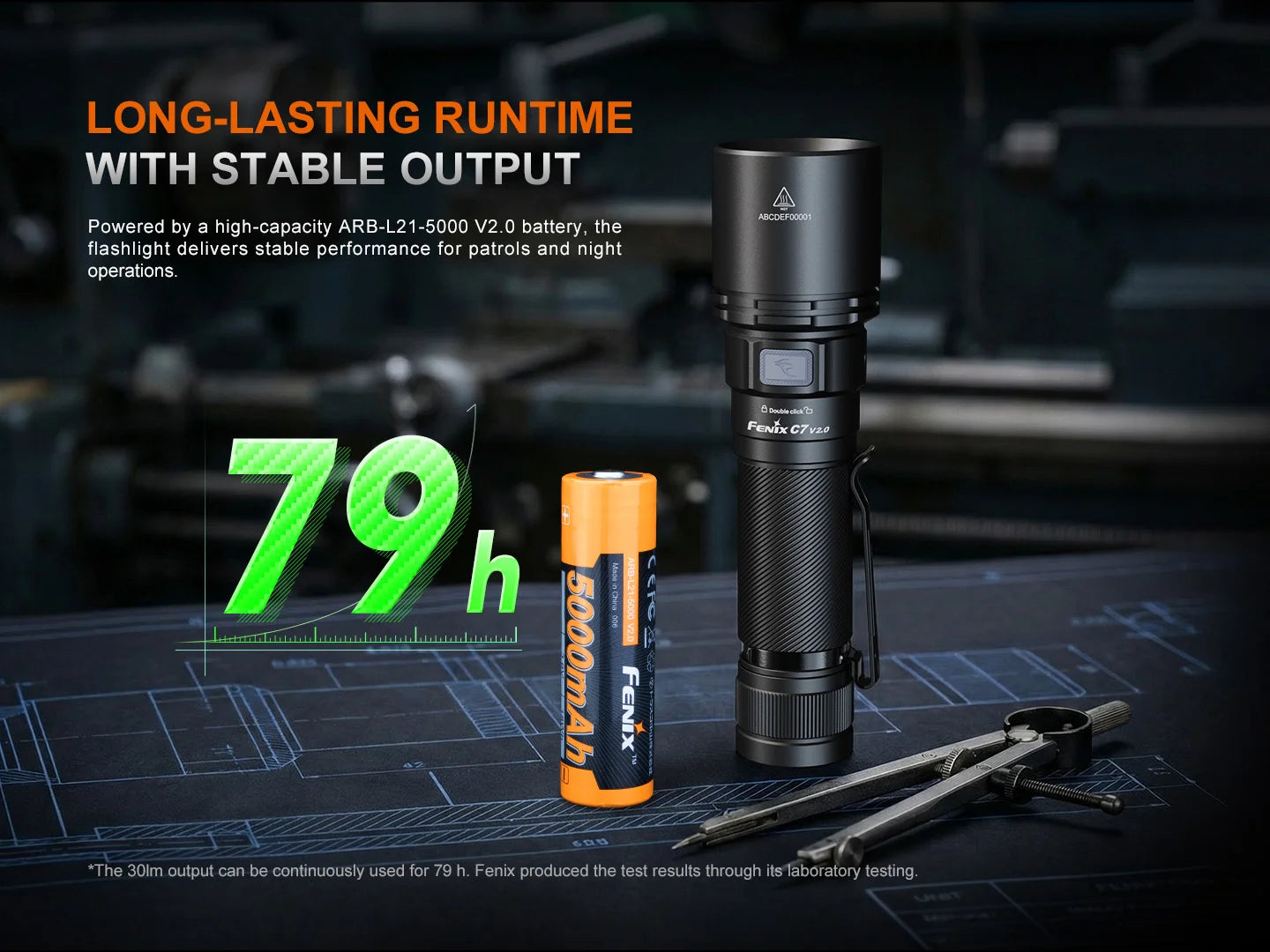 Fenix C7 V2.0 - Lampe de poche haute performance rechargeable - 3300 lumens