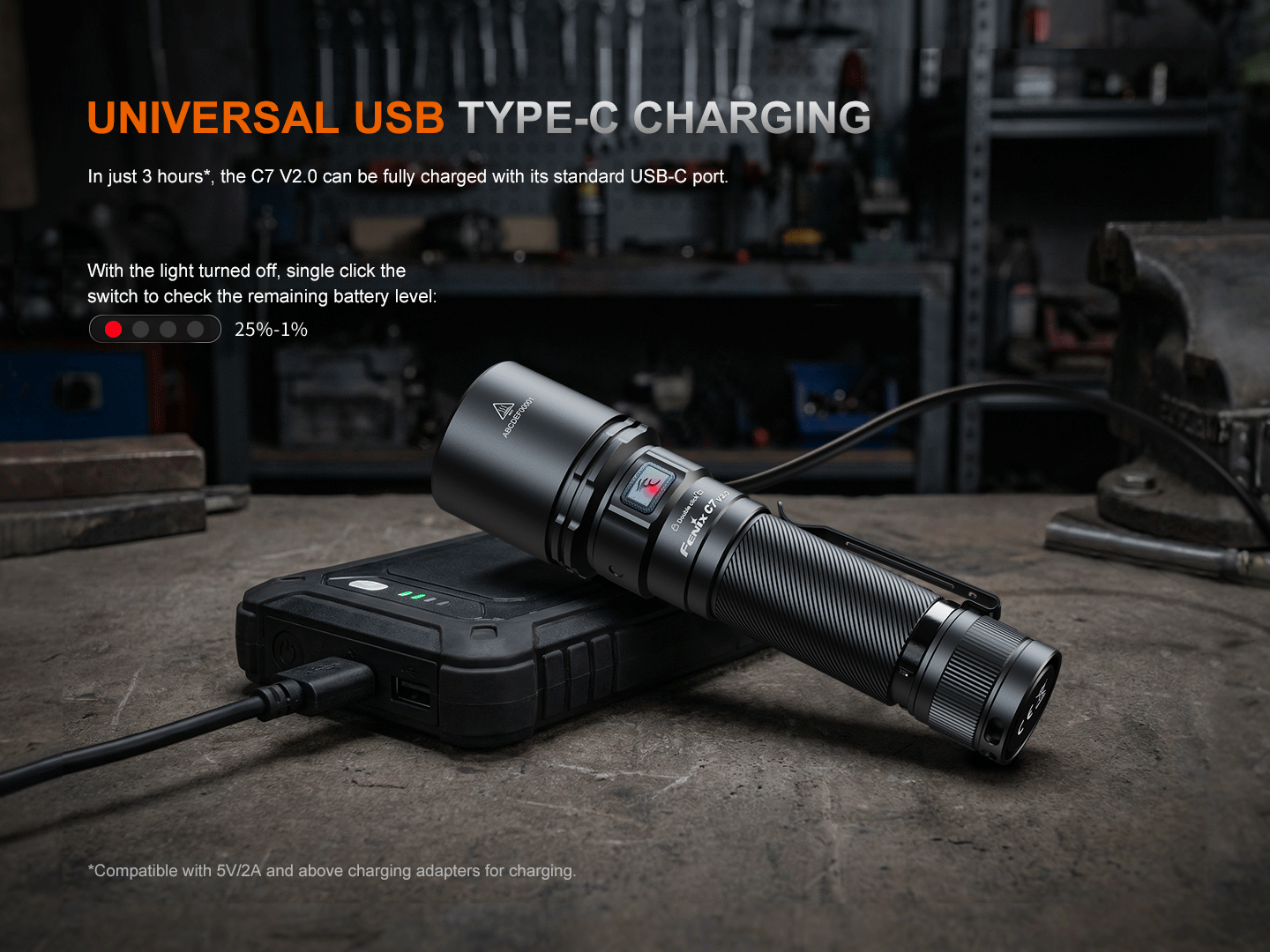 Fenix C7 V2.0 - Lampe de poche haute performance rechargeable - 3300 lumens