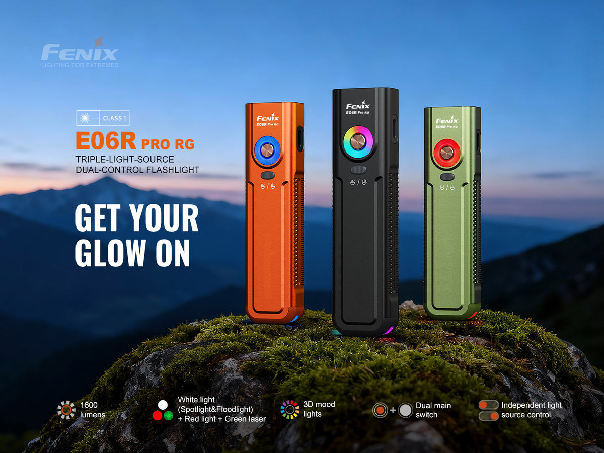 Fenix E06R Pro RG - Lampe torche à trois sources lumineuses et double interrupteur - 1600 lumens