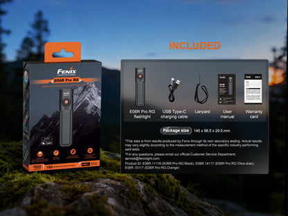 Fenix E06R Pro RG - Lampe torche à trois sources lumineuses et double interrupteur - 1600 lumens