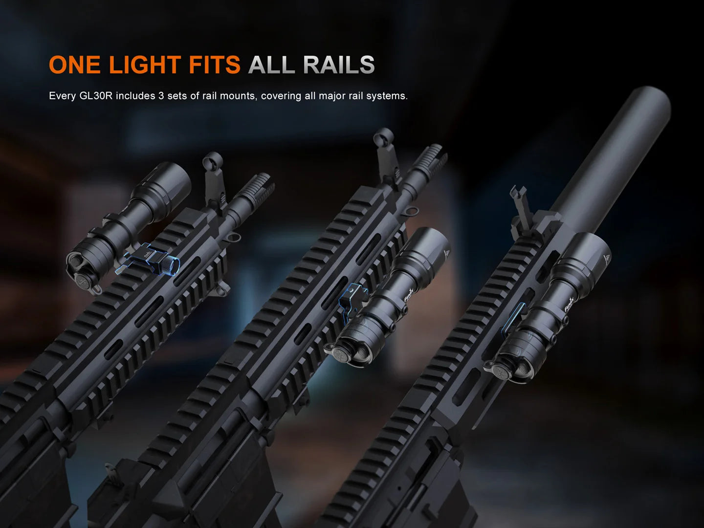 Fenix GL30R - Lampe pour fusil à longue portée et haute puissance - 800 lumens
