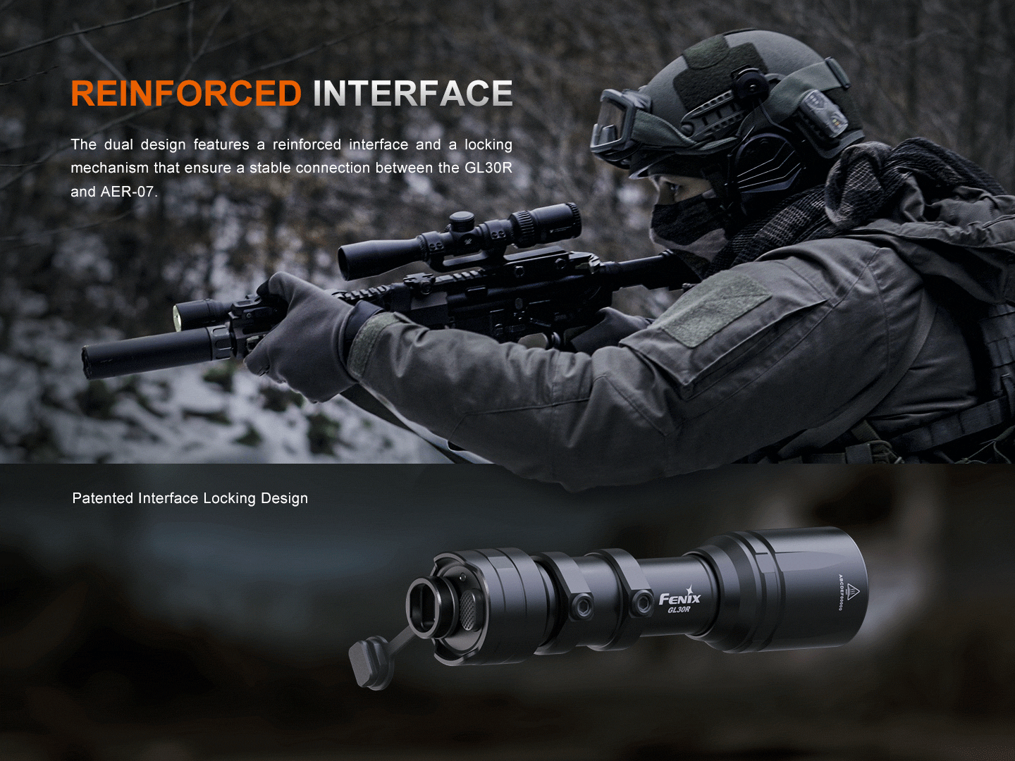Fenix GL30R - Lampe pour fusil à longue portée et haute puissance - 800 lumens