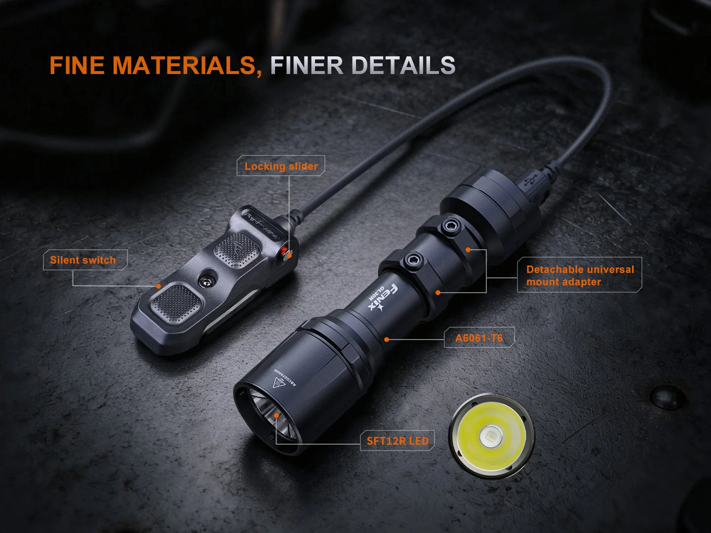 Fenix GL30R - Lampe pour fusil à longue portée et haute puissance - 800 lumens