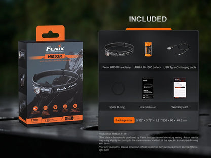Fenix HM53R - Lampe frontale légère multifonction - 1200 lumens