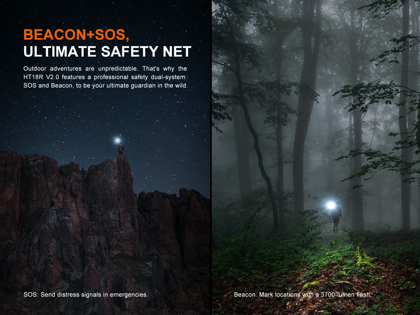 Fenix HT18R V2.0 - Lampe de poche multimodes longue portée - 3700 lumens