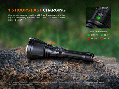 Fenix HT18R V2.0 - Lampe de poche multimodes longue portée - 3700 lumens