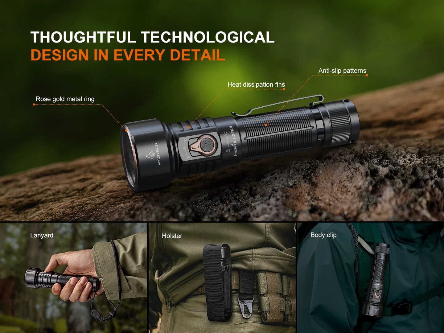 Fenix LD36R - Lampe de poche multicolore haute performance - 3600 lumens