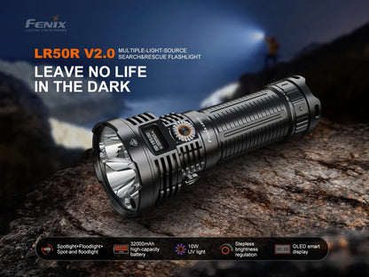 Fenix LR50R V2.0 - Lampe de poche multifonction super lumineuse rechargeable - 18 000 lumens