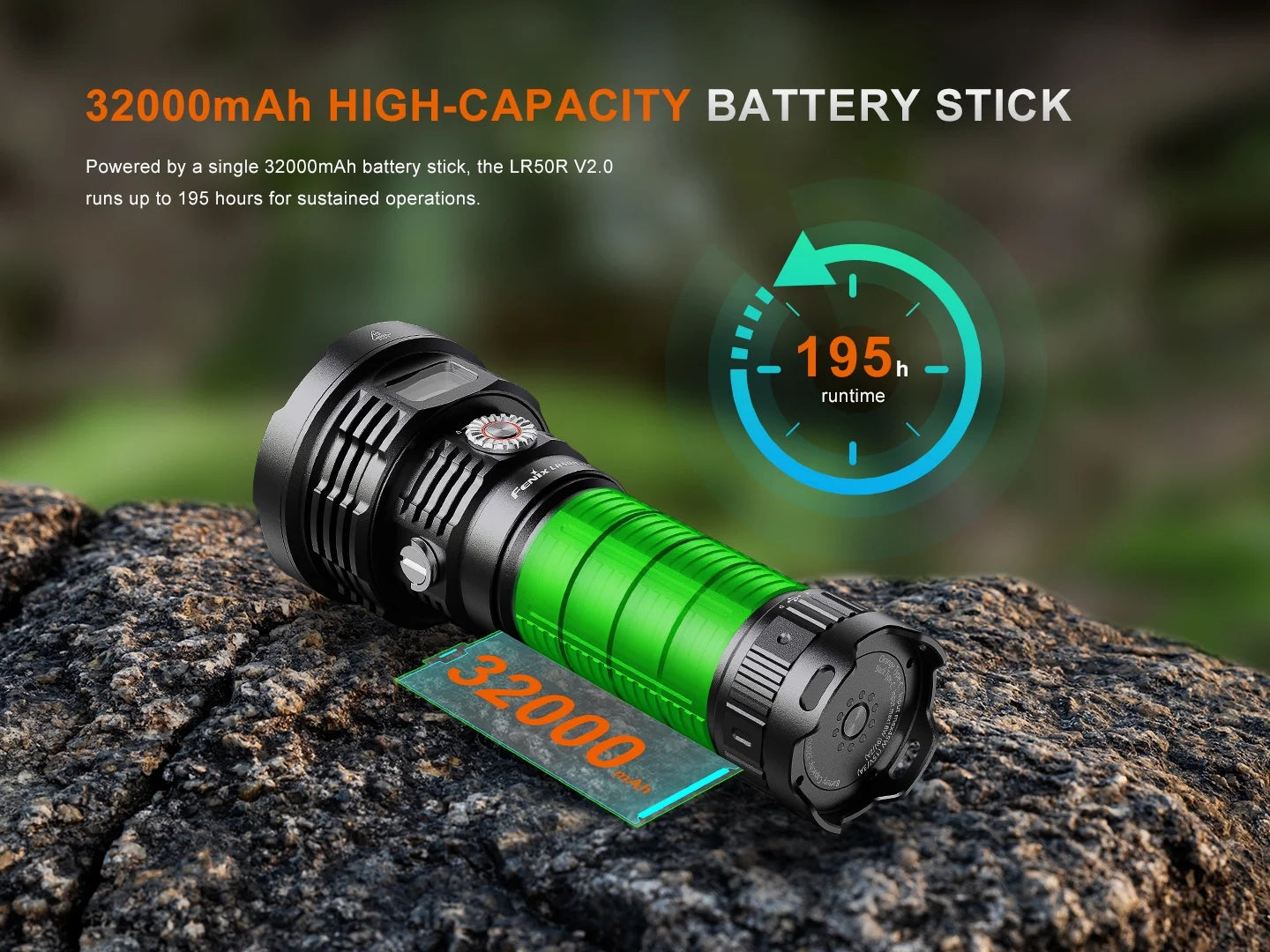 Fenix LR50R V2.0 - Lampe de poche multifonction super lumineuse rechargeable - 18 000 lumens
