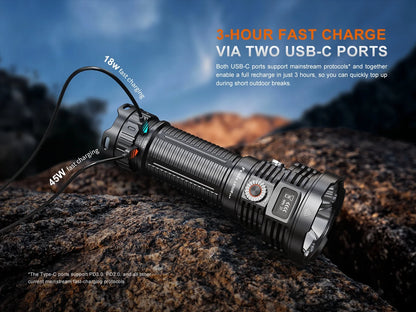 Fenix LR50R V2.0 - Lampe de poche multifonction super lumineuse rechargeable - 18 000 lumens