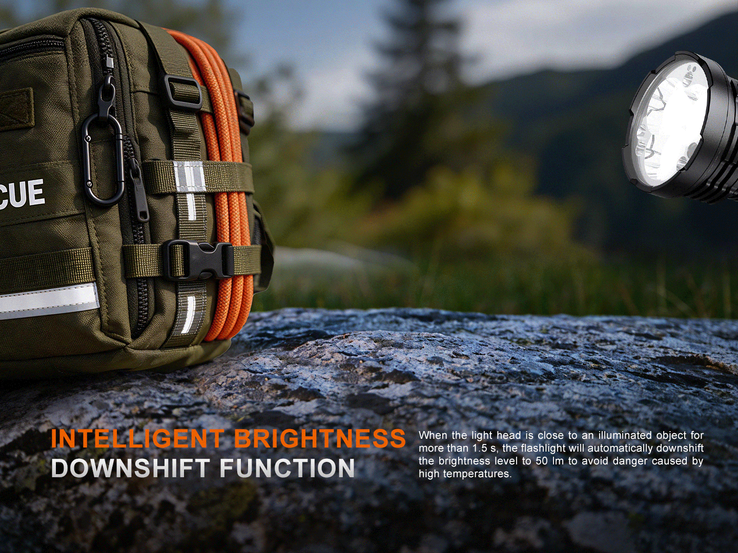 Fenix LR50R V2.0 - Lampe de poche multifonction super lumineuse rechargeable - 18 000 lumens