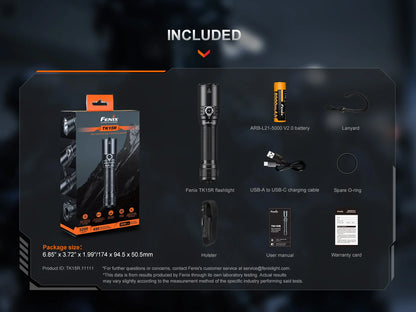 Fenix TK15R - Lampe torche tactique rechargeable système IRIS X - 3200 lumens