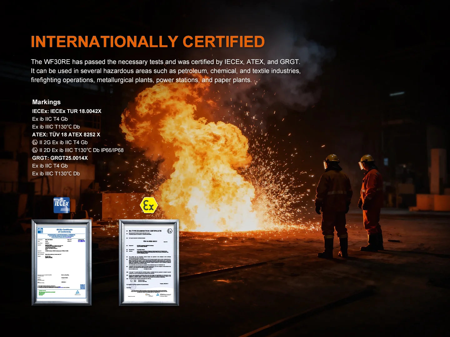 Fenix WF30RE - Lampe torche à sécurité intrinsèque - 300 lumens