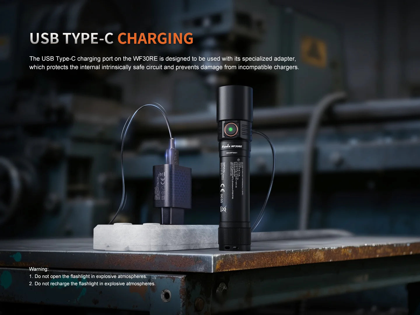 Fenix WF30RE - Lampe torche à sécurité intrinsèque - 300 lumens