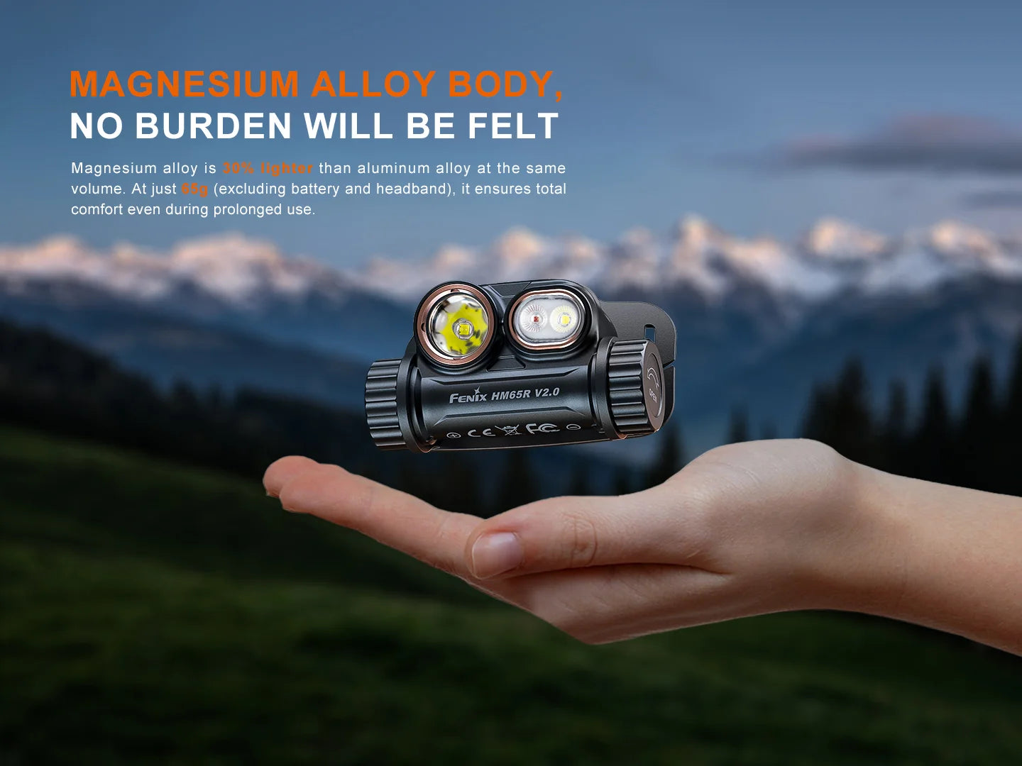 Fenix HM65R V2.0 - Lampe frontale double faisceau - 2200 lumens