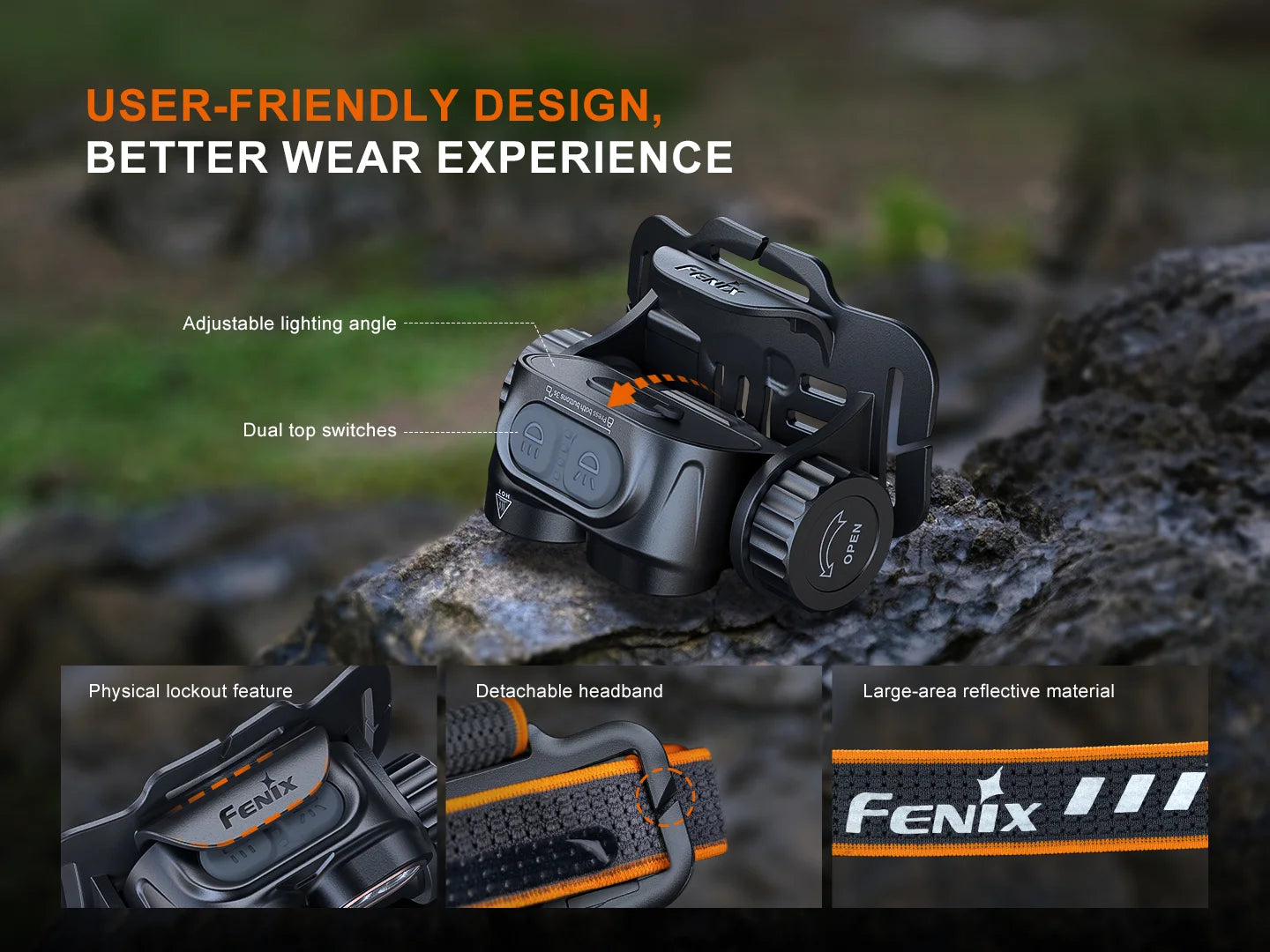 Fenix HM65R V2.0 - Lampe frontale double faisceau - 2200 lumens
