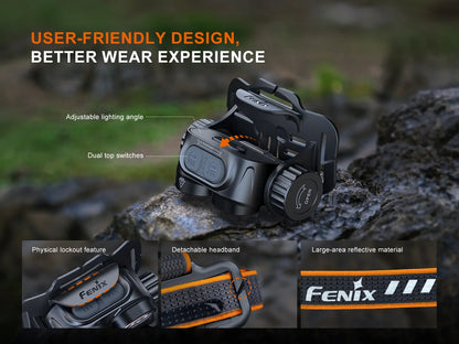 Fenix HM65R V2.0 - Lampe frontale double faisceau - 2200 lumens