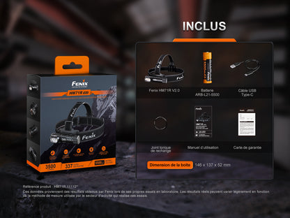 Fenix HM71R V2.0 - Lampe frontale rechargeable - 3500 lumens
