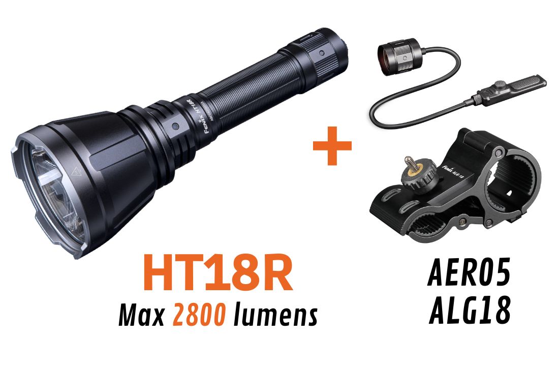 Fenix pack - HT18R 2800 lumens + ALG18 + AER05 - Revendeur Officiel Lampes FENIX depuis 2008 | Votre Boutique en ligne FENIX®