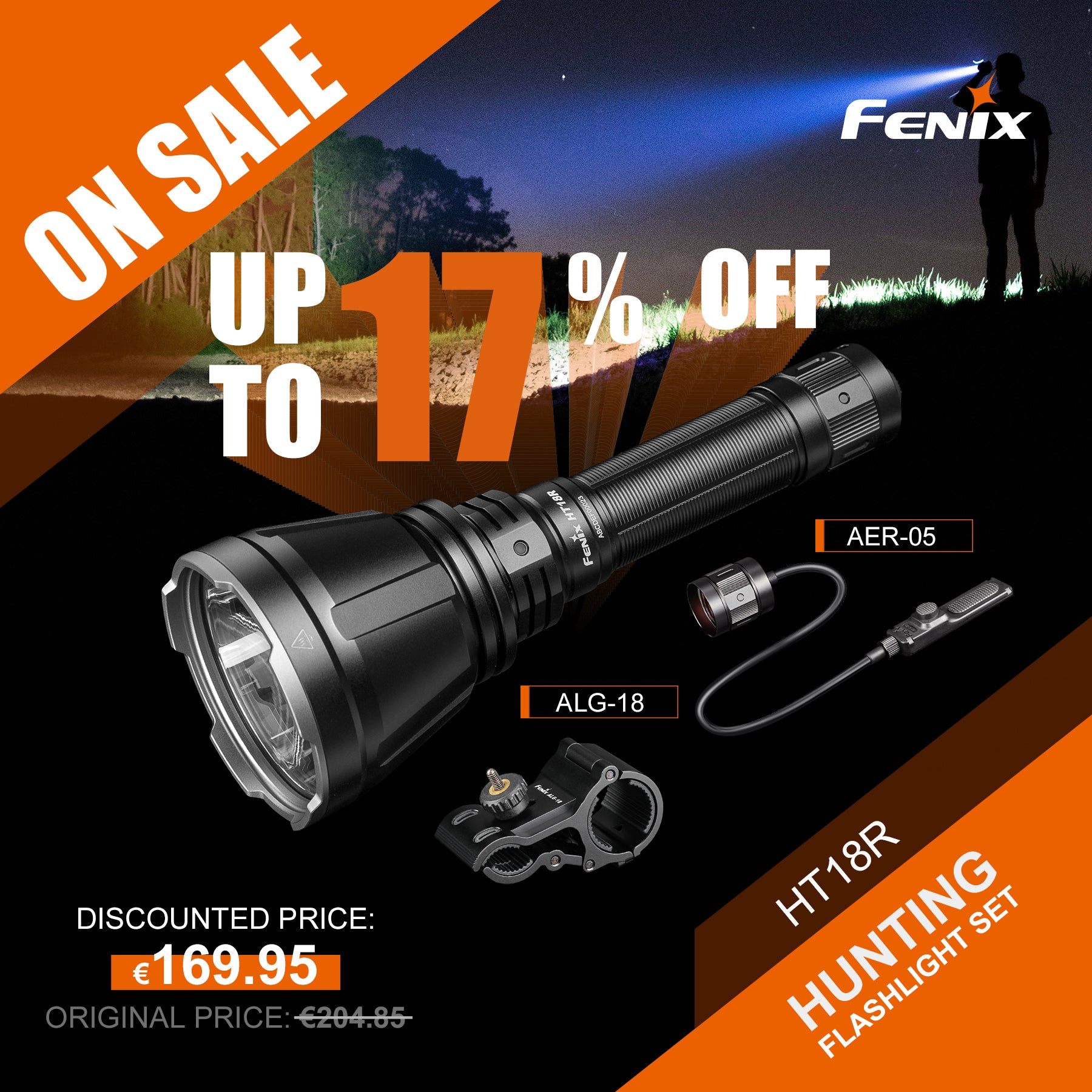 Fenix pack - HT18R 2800 lumens + ALG18 + AER05 - Revendeur Officiel Lampes FENIX depuis 2008 | Votre Boutique en ligne FENIX®