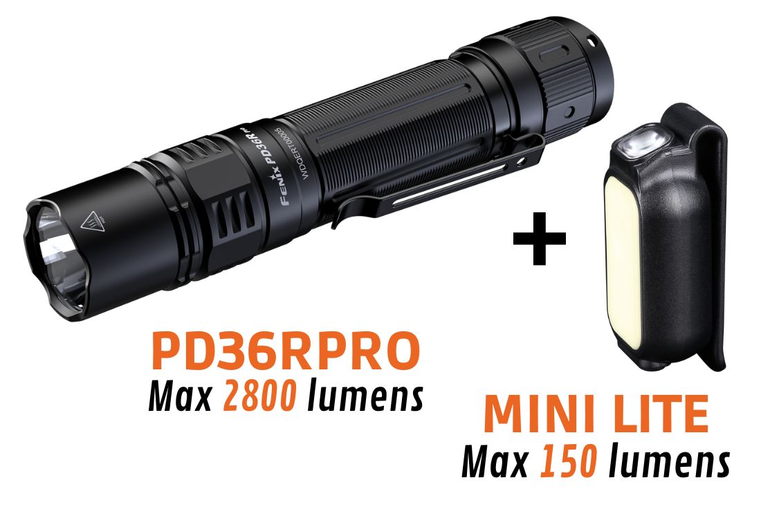 Fenix pack - PD36R PRO KIT - PD36R PRO 2800 lumens + MINI LITE 150 lumens - Revendeur Officiel Lampes FENIX depuis 2008 | Votre Boutique en ligne FENIX®