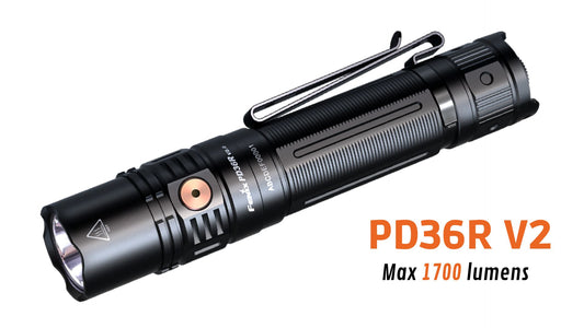 FENIX - PD36R V2.0 - Lampe de poche tactique rechargeable -1700 lumens - Revendeur Officiel Lampes FENIX depuis 2008 | Votre Boutique en ligne FENIX®