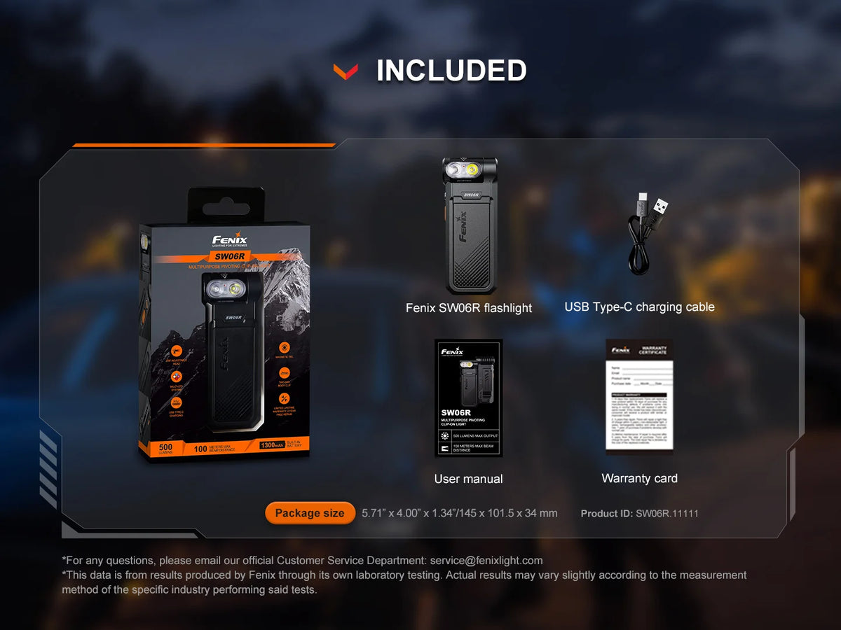Fenix SW06R - Lampe de poche rechargeable compacte - 500 lumens