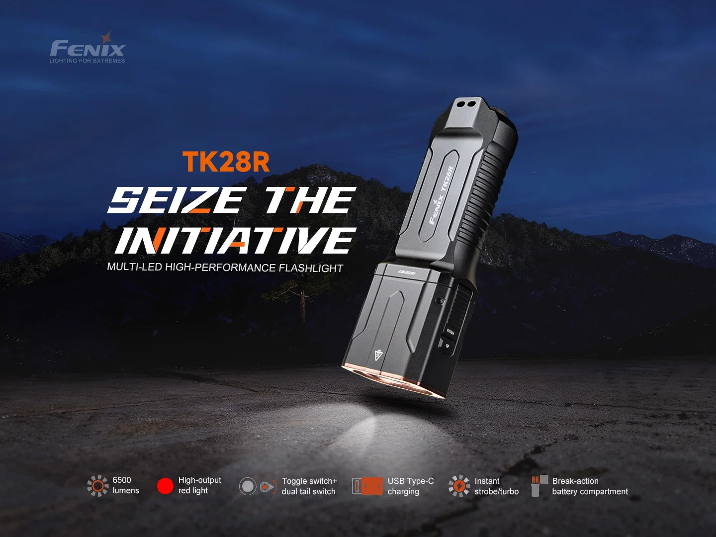 Fenix TK28R - Lampe torche haute performance à faisceaux multiples - 6500 lumens