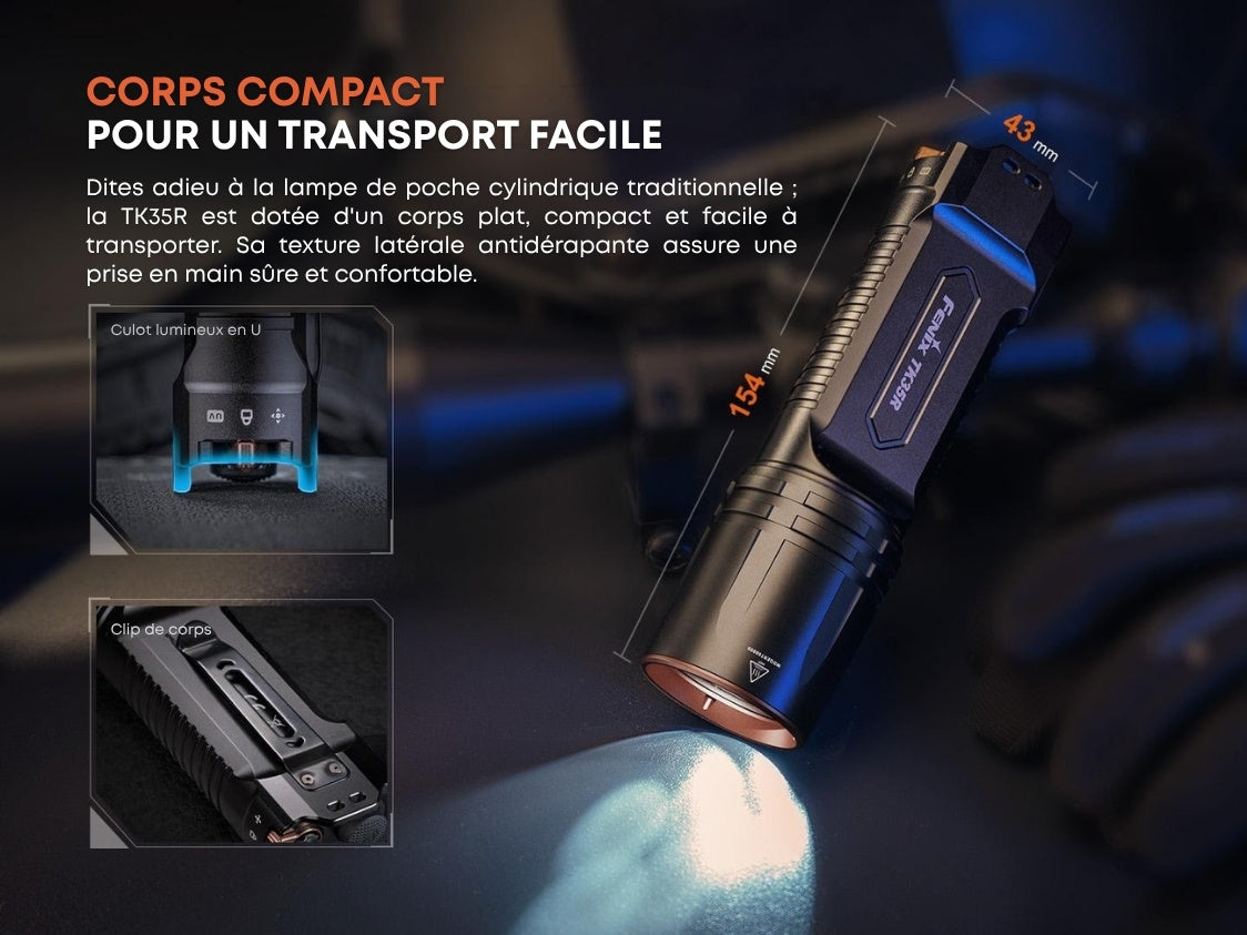 Fenix TK35R Lampe de poche haute performance multimodes - 5800 lumens - Rechargeables USB-C