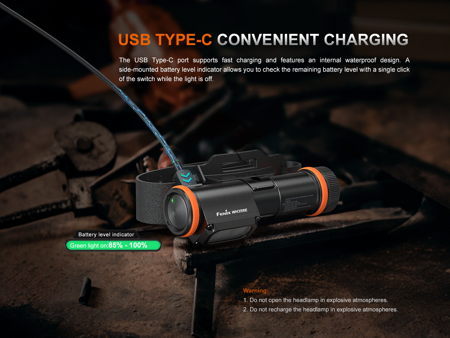 Fenix WH35RE - Lampe frontale à sécurité intrinsèque  - 280 lumens