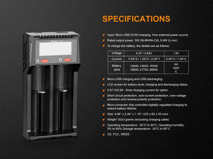 Chargeur de batterie Fenix ARE-D2 Site Officiel FENIX® - Votre boutique en ligne Fenix®