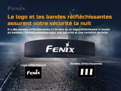 Fenix AFH-10 - serre tête de sport élastique en nylon avec lignes réfléchissantes et anti-transpiration Site Officiel FENIX® - Votre boutique en ligne Fenix®