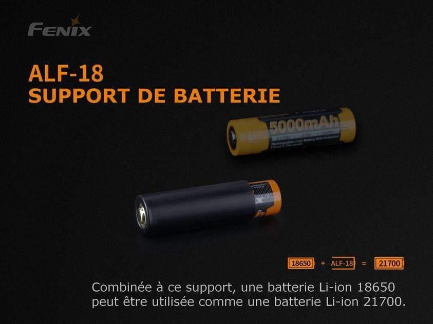 Fenix ALF-18 Convertisseur de batterie 18650 en 21700 Site Officiel FENIX® - Votre boutique en ligne Fenix®