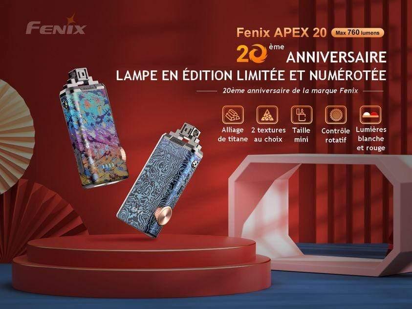 Fenix APEX 20 - Mix Iridescent Titane édition limitée et numérotée spéciale 20 ans de Fenix Revendeur Officiel Lampes FENIX depuis 2008 | Votre Boutique en ligne FENIX®