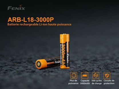 Fenix ARB-L18-3000P Batterie rechargeable 18650 3000mAh Revendeur Officiel Lampes FENIX depuis 2008 | Votre Boutique en ligne FENIX®