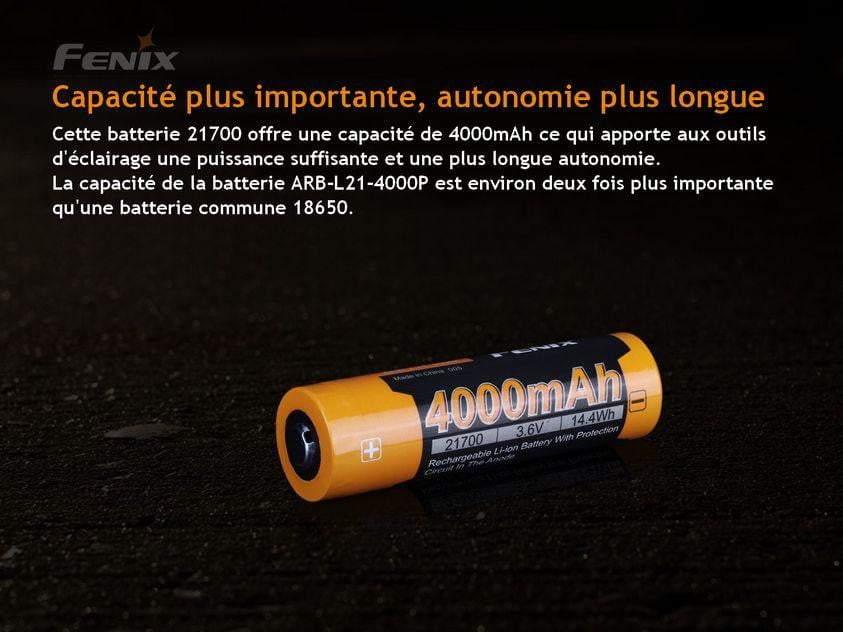 Fenix ARB-L21-4000P Batterie 21700 haute puissance Site Officiel FENIX® - Votre boutique en ligne Fenix®