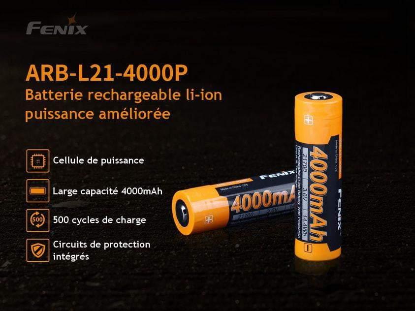 Fenix ARB-L21-4000P Batterie 21700 haute puissance Site Officiel FENIX® - Votre boutique en ligne Fenix®